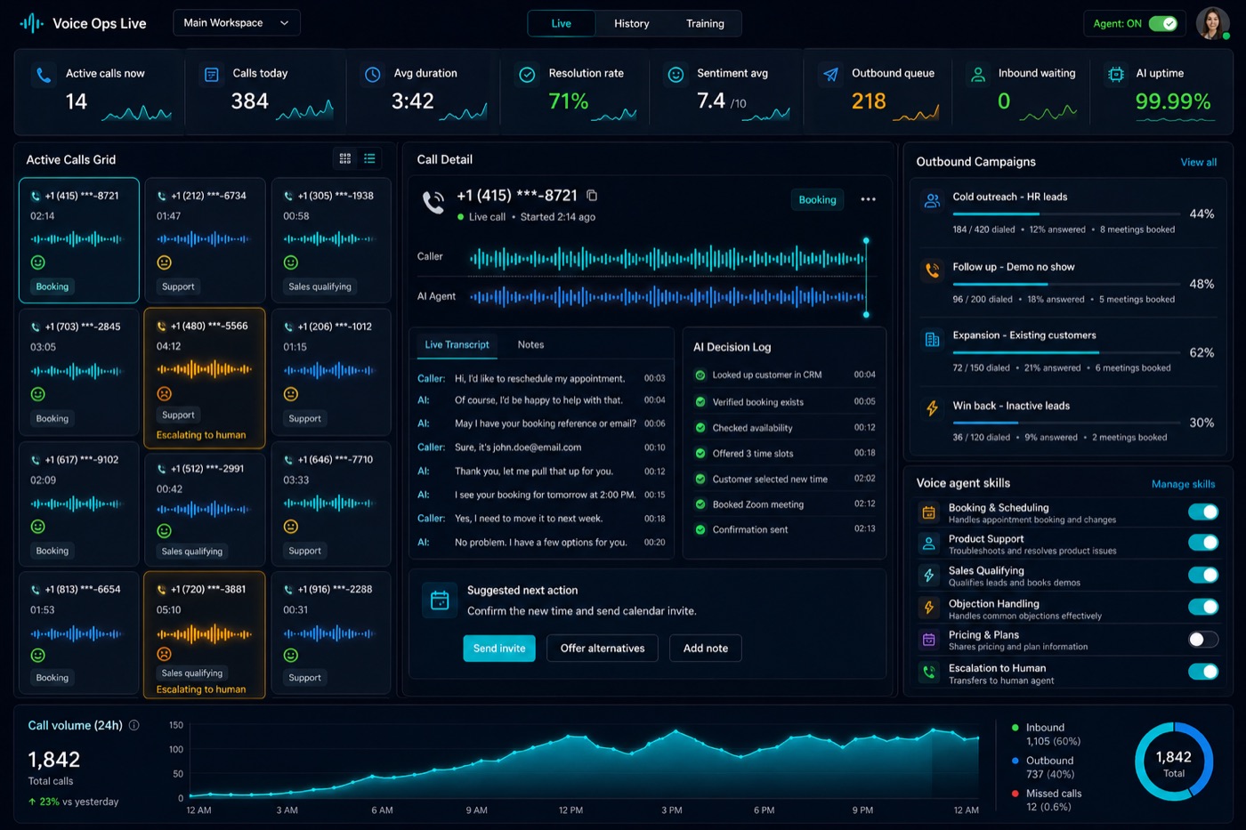 AI call center — voice agent